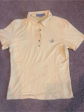 Masters Women’s Pale Yellow Button-Down Polo Shirt